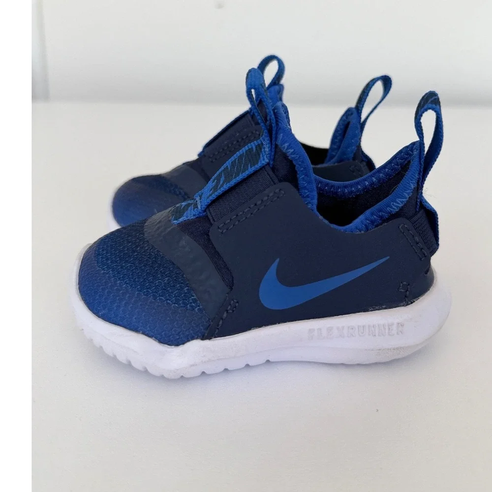 Nike Flex Runner TD Midnight Navy Imperial Blue Toddler Shoes AT4665-407‎ 3C